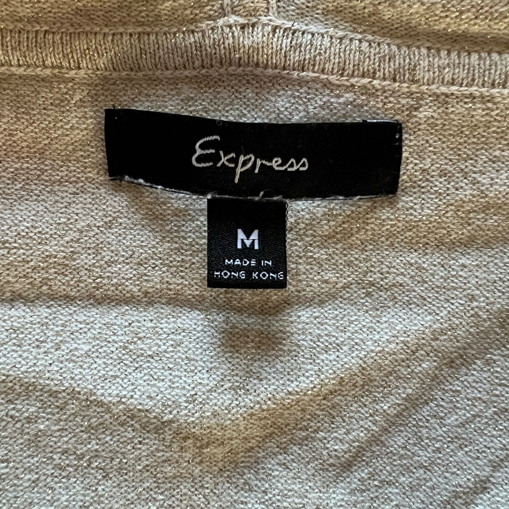 Express Gold Ruched Zip Up Top - Picture 3 of 6